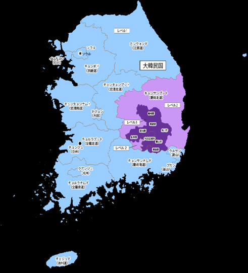 図1 f国地図におけるj邱広域xの位(色表の下陝