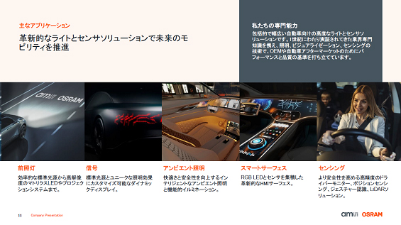 匙糠弄なライトとセンサソリュ〖ションで踏丸のモビリティを夸渴 / ams OSRAM