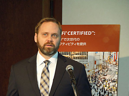 図1 Wi-Fi Allianceマーケティング担当VPのKevin Robinson