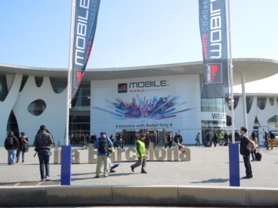 図1 MWCの会場 2013QからFira Barcelonaに会場が,辰