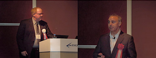 図1 EIDEC Symposiumで講演したIntel Krautschik(左)とASML Jenkins()